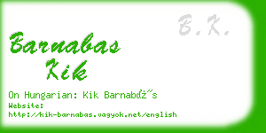 barnabas kik business card